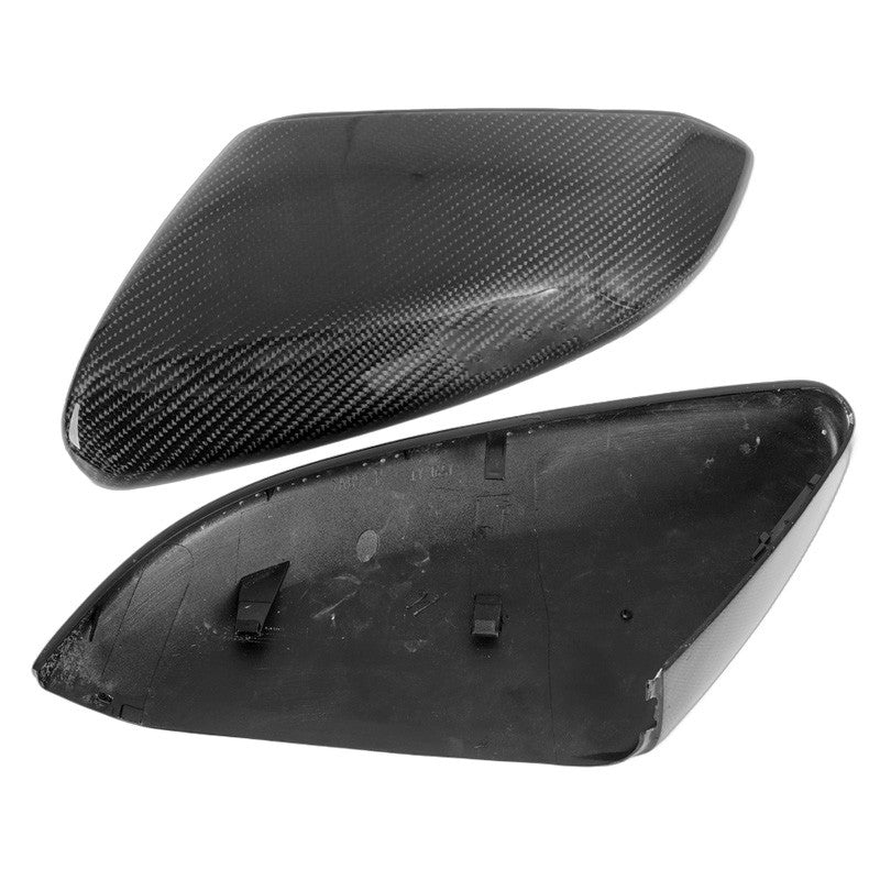 Carbon fiber mirror caps installed on Honda Civic side mirrors (5)