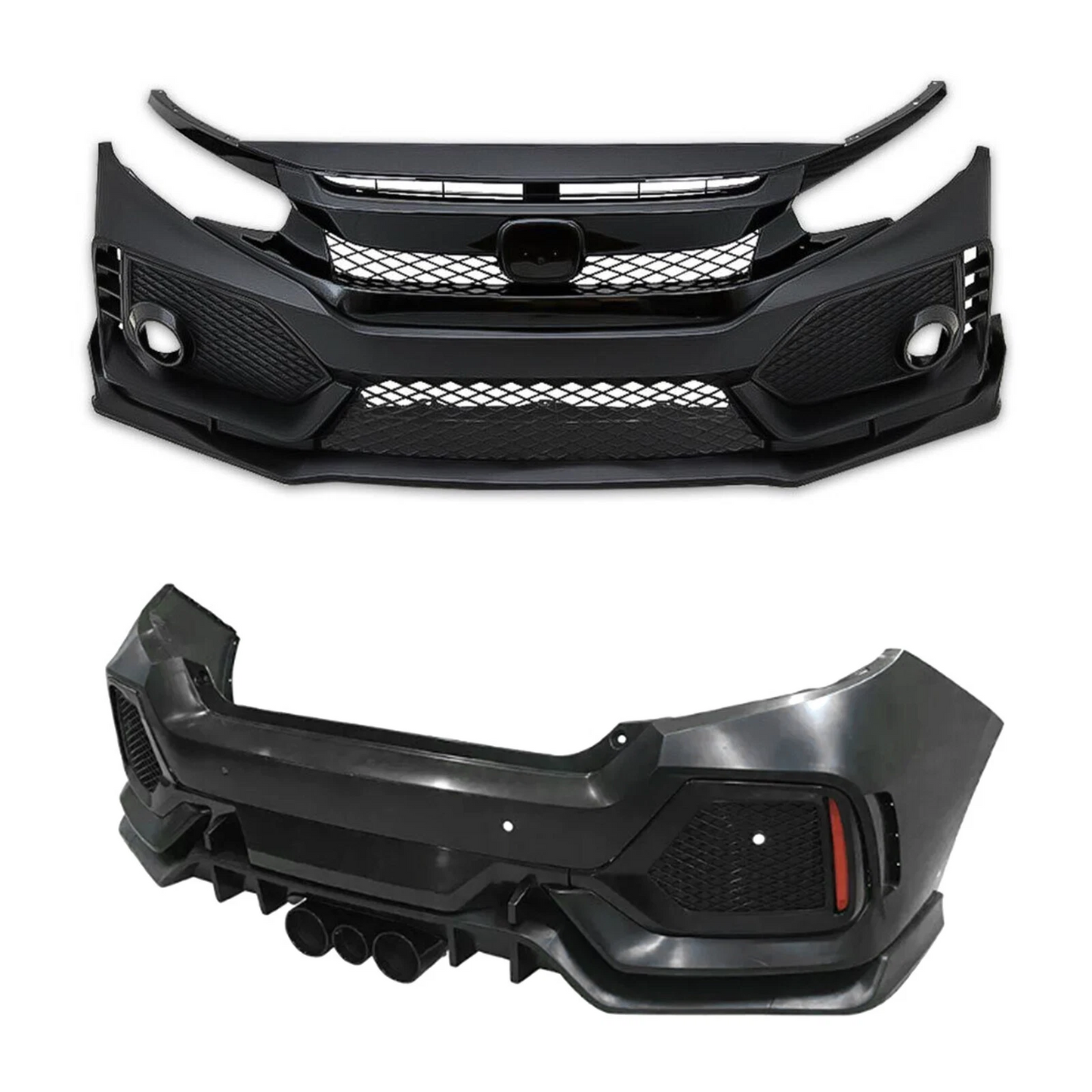 Type R Style V1 Front + Rear Bumper for 2016-2021 Honda Civic Sedan