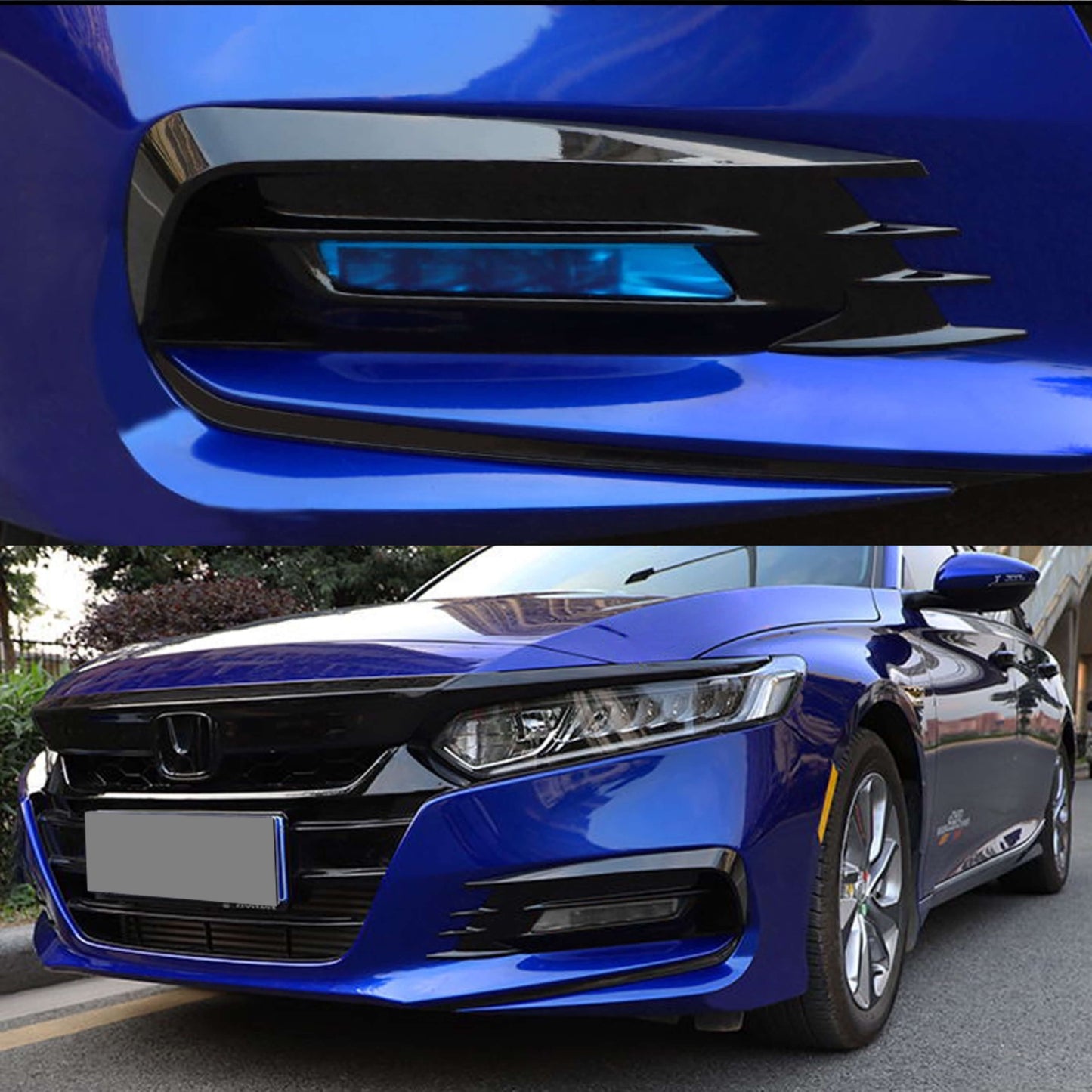 Glossy black fog light trim covers for Honda Accord (3)