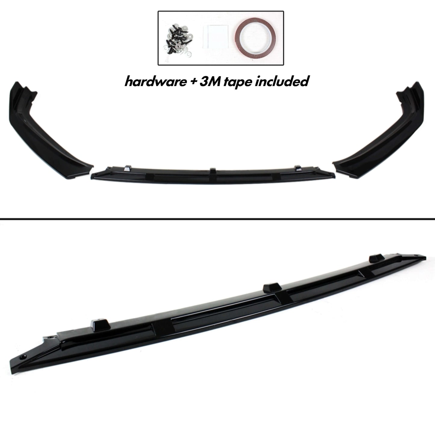 3-piece vented front lip splitter in gloss black (6)
