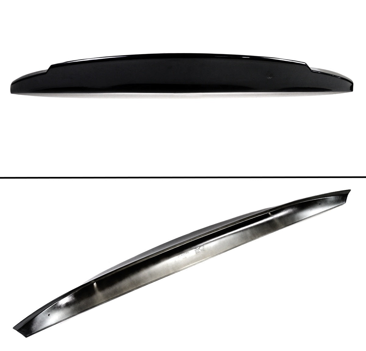 Glossy black duckbill spoiler with curved ducktail profile (5)