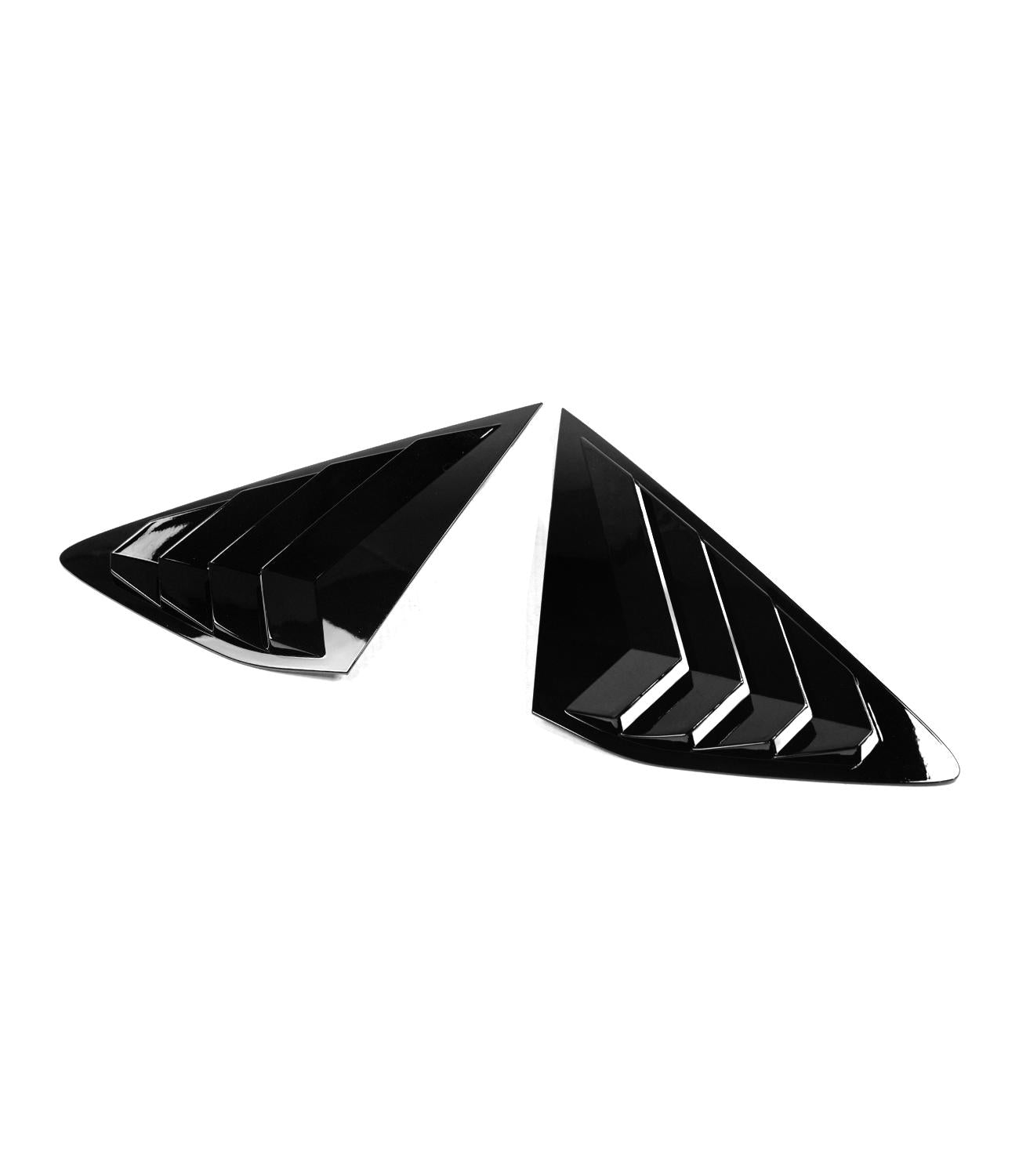 Pair of gloss black side window louvers for Honda Accord (4)