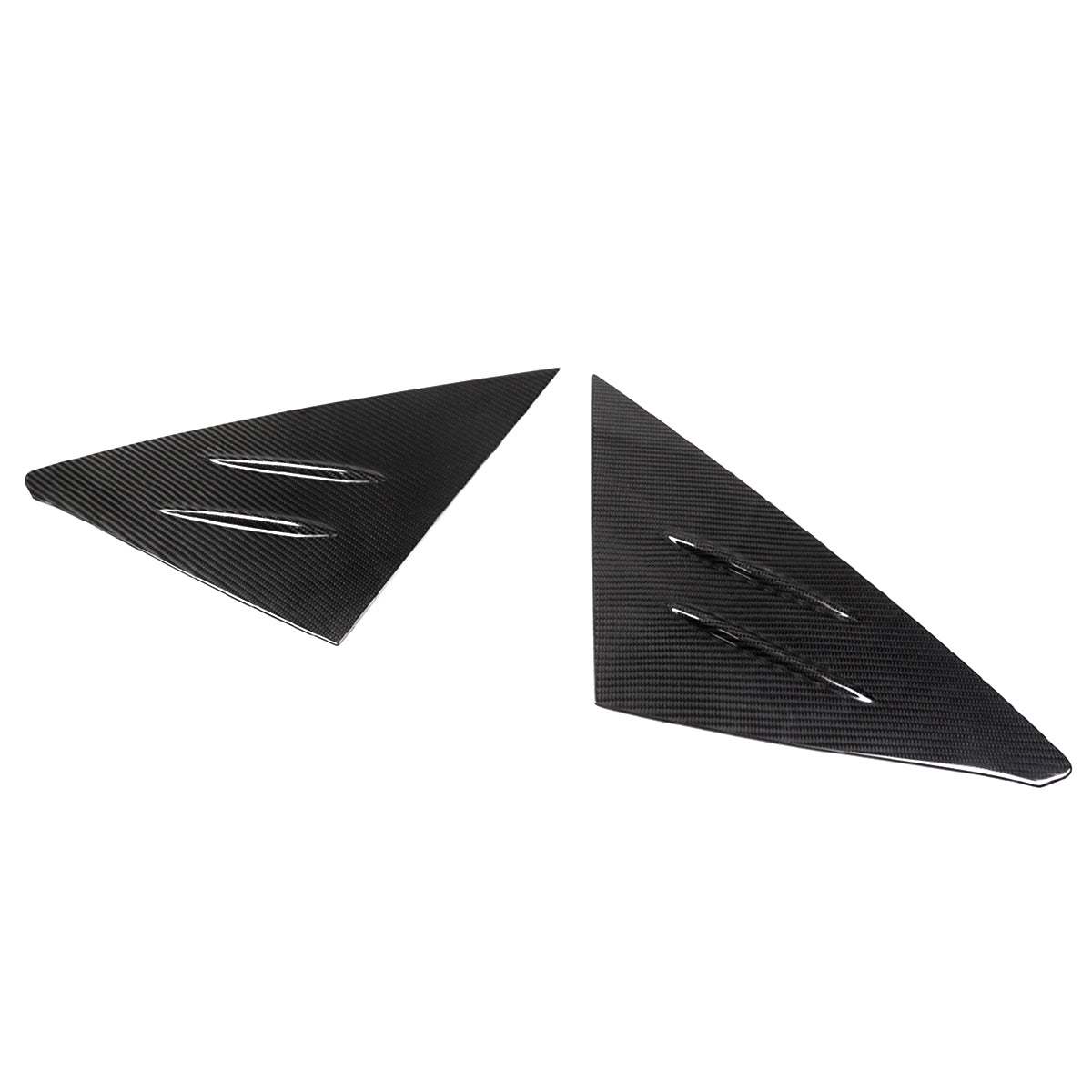 Pair of Mugen style side window louvers with finned profile for Honda Civic hatchback (5)