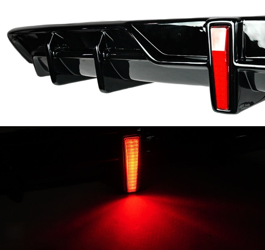Gloss Black LED Rear Diffuser with corner spats on 2022-2026 Honda Civic (4)