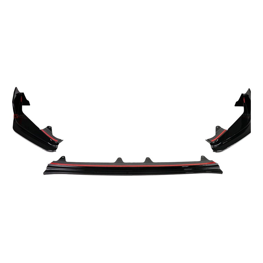 Gloss black front bumper lip spoiler for Honda Civic (4)