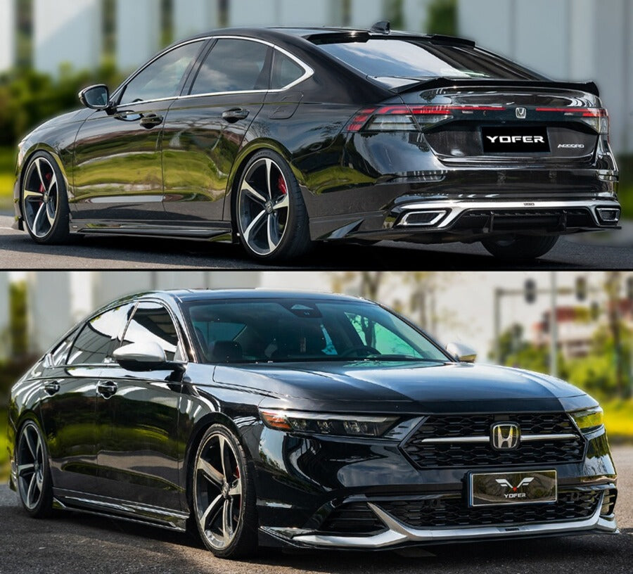 Glossy black side skirt extensions installed on a 2023-2026 Honda Accord (5)