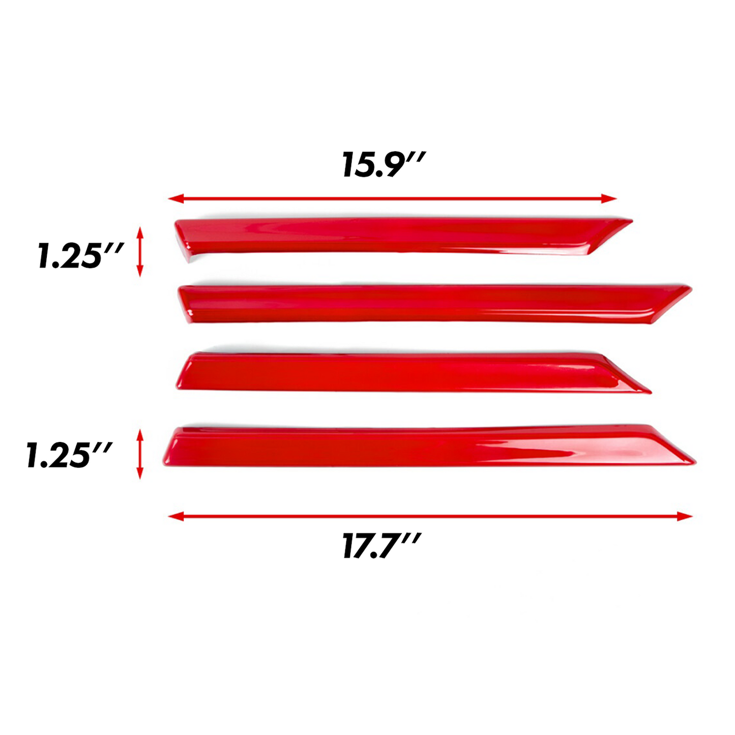 Red gloss interior door trims for 2016-2021 Honda Civic (3)