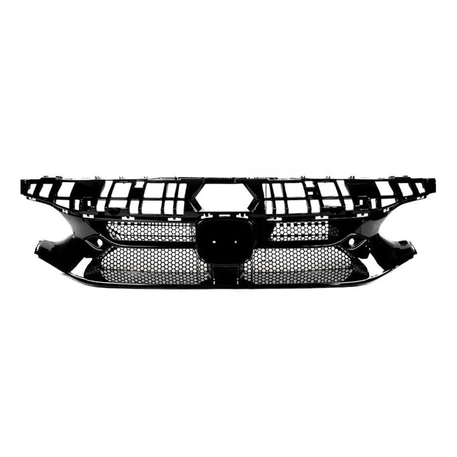 V Style carbon fiber front upper grill for 2023-2026 Honda Civic (3)