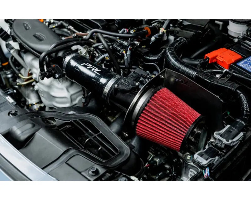 Short ram intake system with oiled cone filter and silicone tubing (10)