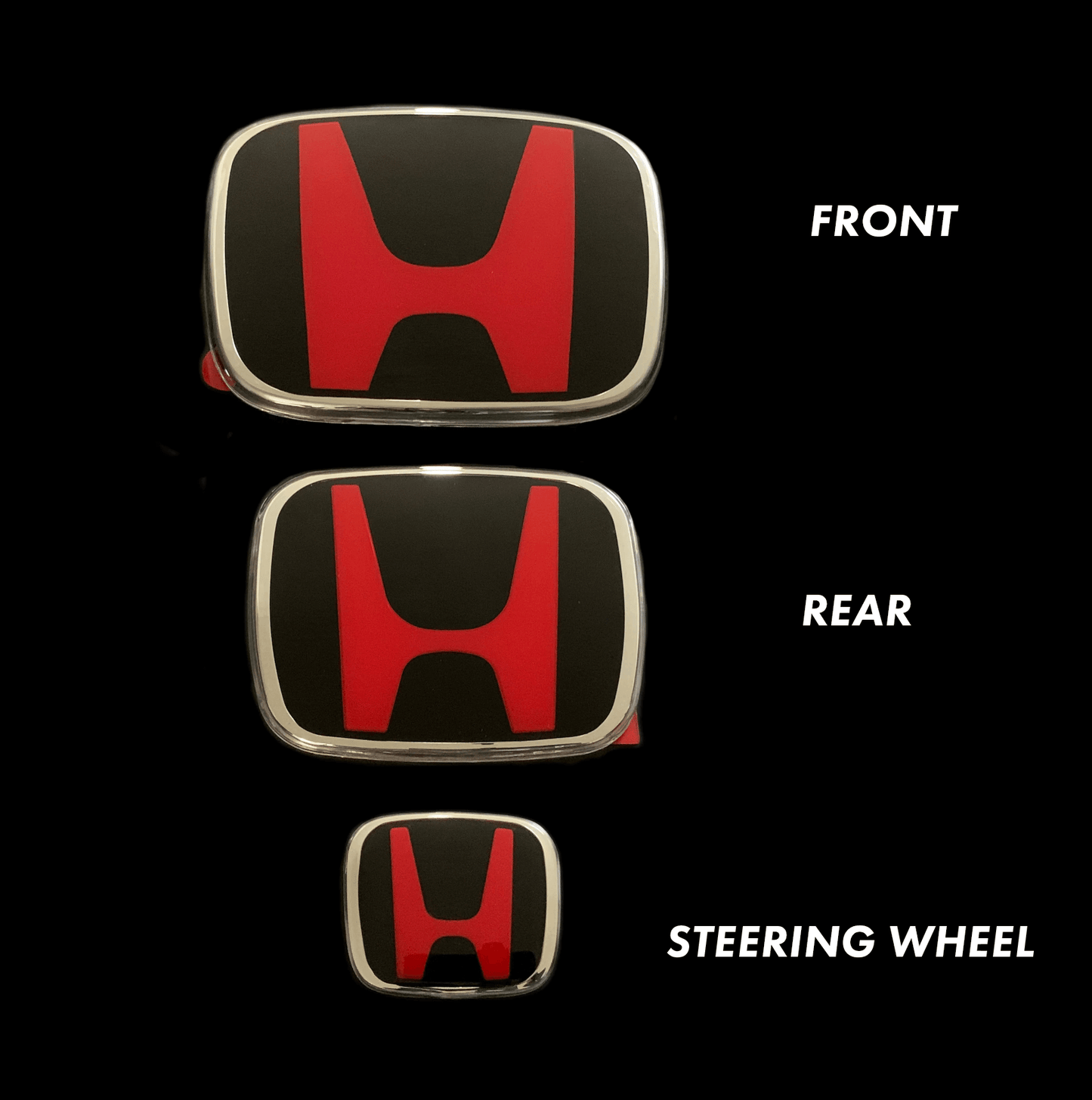 JDM Badges H emblem set with chrome and colored badge designs (7)