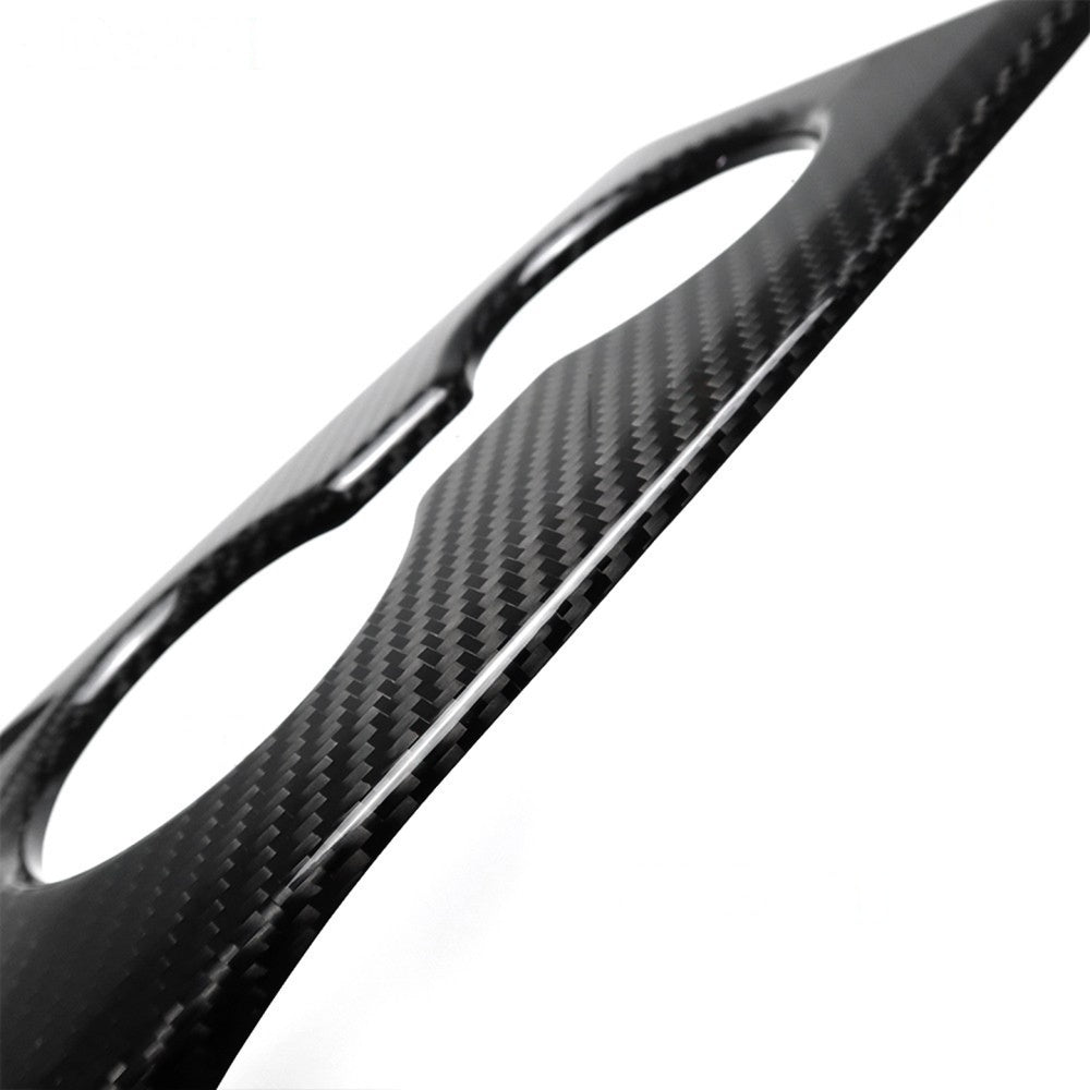 Real carbon fiber rear cup holder trim with glossy clear coat finish (8)
