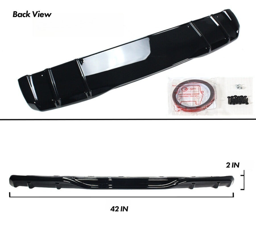 Gloss black HPD-style rear diffuser with shark-fin center for Honda Civic (3)