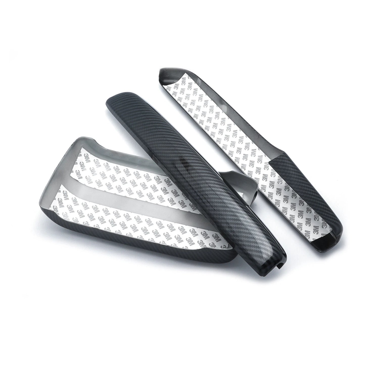 Black carbon fiber style center armrest cover with texture detail for Honda Civic (6)