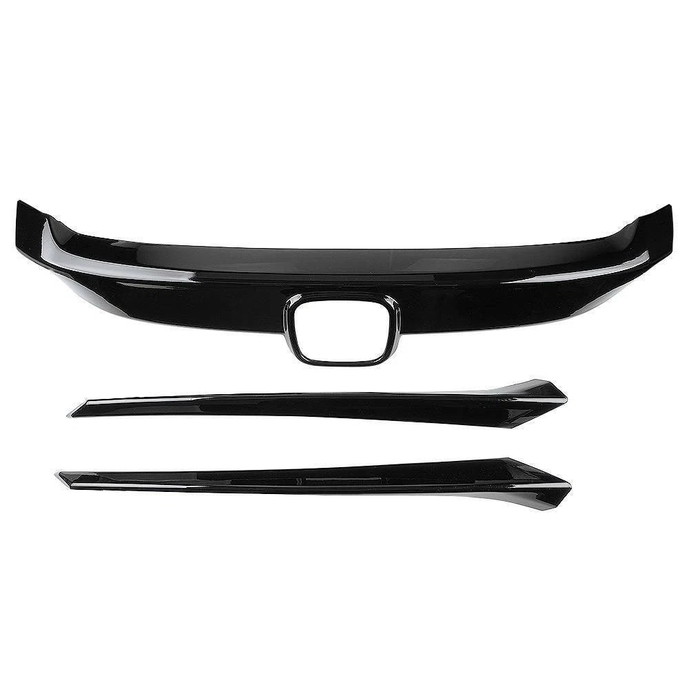 Gloss black grille cover for 2016-2018 Honda Civic (7)
