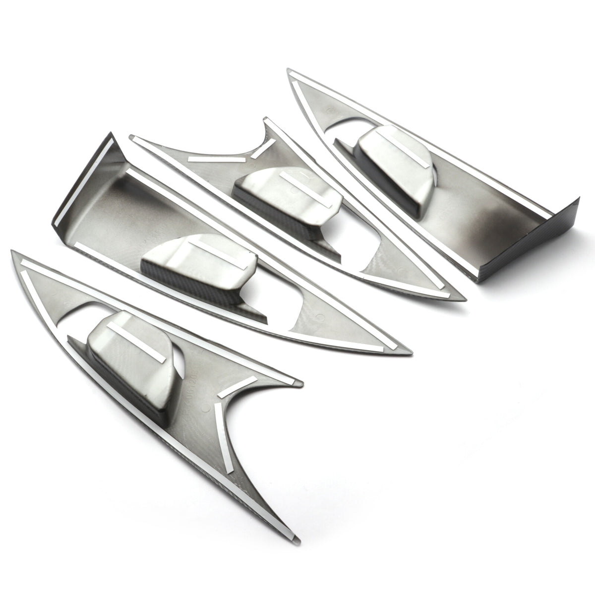 Carbon fiber door handle bowl trims installed on Honda Civic interior doors (7)