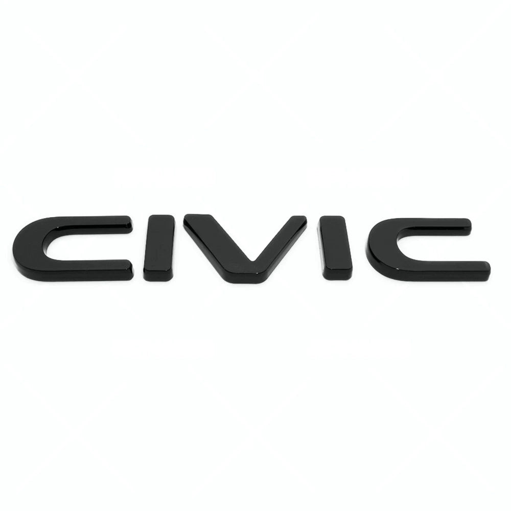 Black gloss CIVIC emblem with 3M adhesive backing