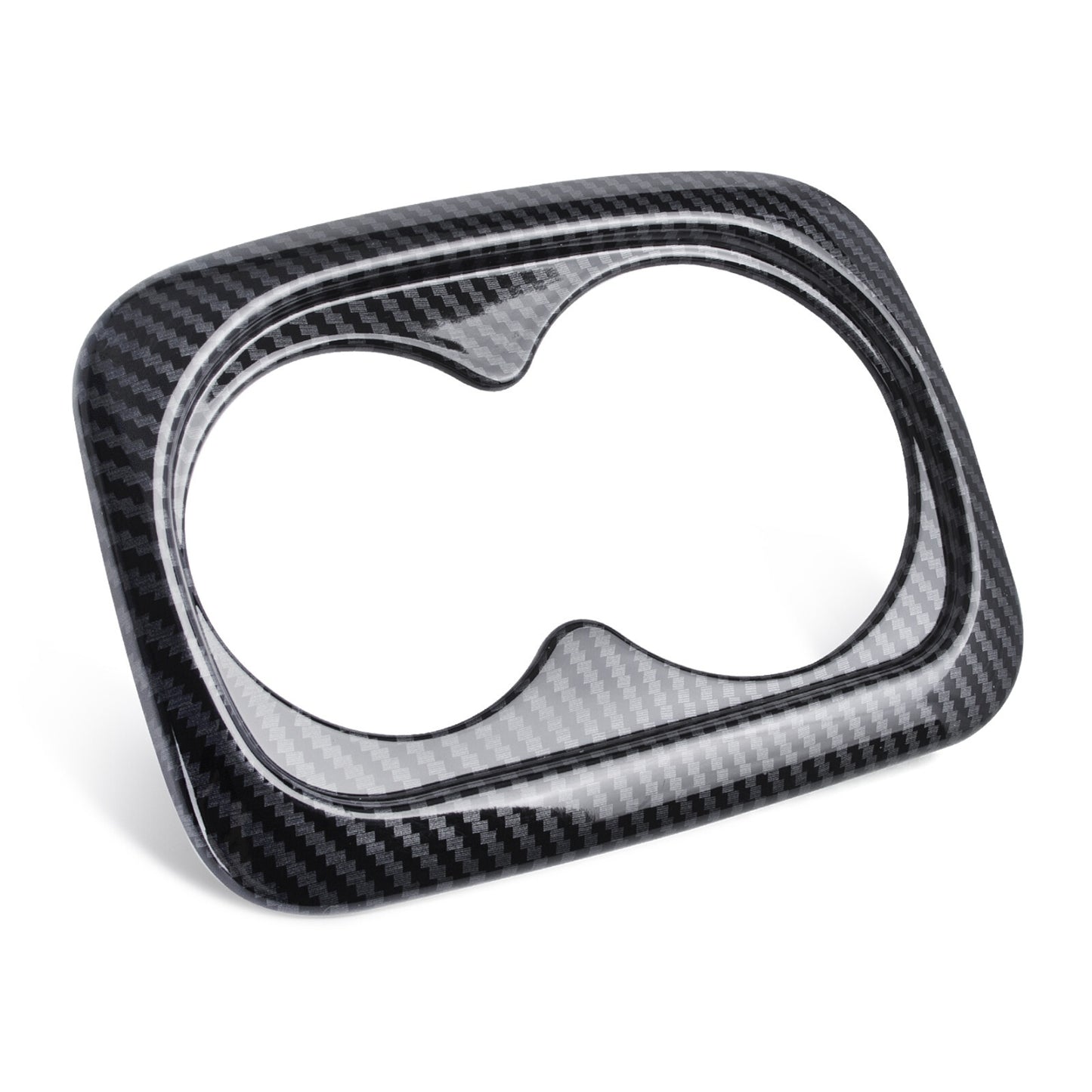Carbon fiber water cup holder cover trim panel for Honda Civic (3)