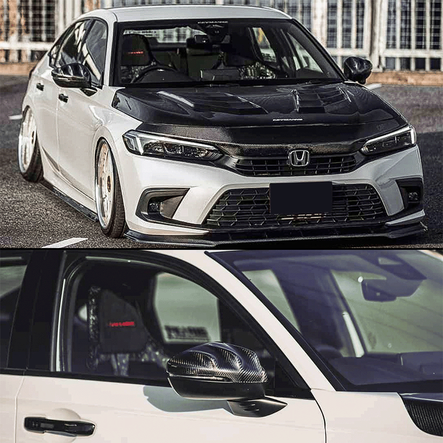 Carbon Fiber Mug Style Mirror Caps for 2022+ Honda Civic
