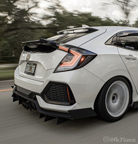 Galaxy White Taillights for 2016-2021 Honda Civic Hatch