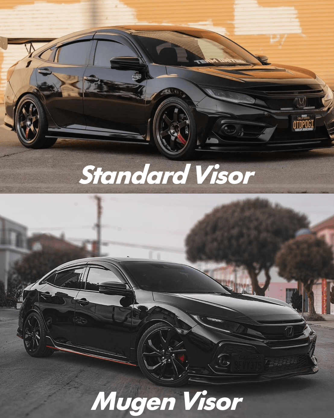Smoked Window Visors 2016-2021 Honda Civic