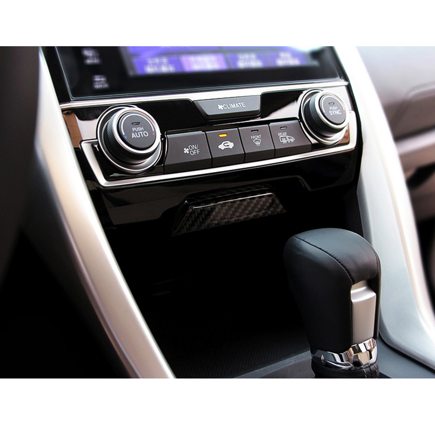 Carbon Fiber Center Console Storage Box Cover Trim [for Honda Civic 2016-21]