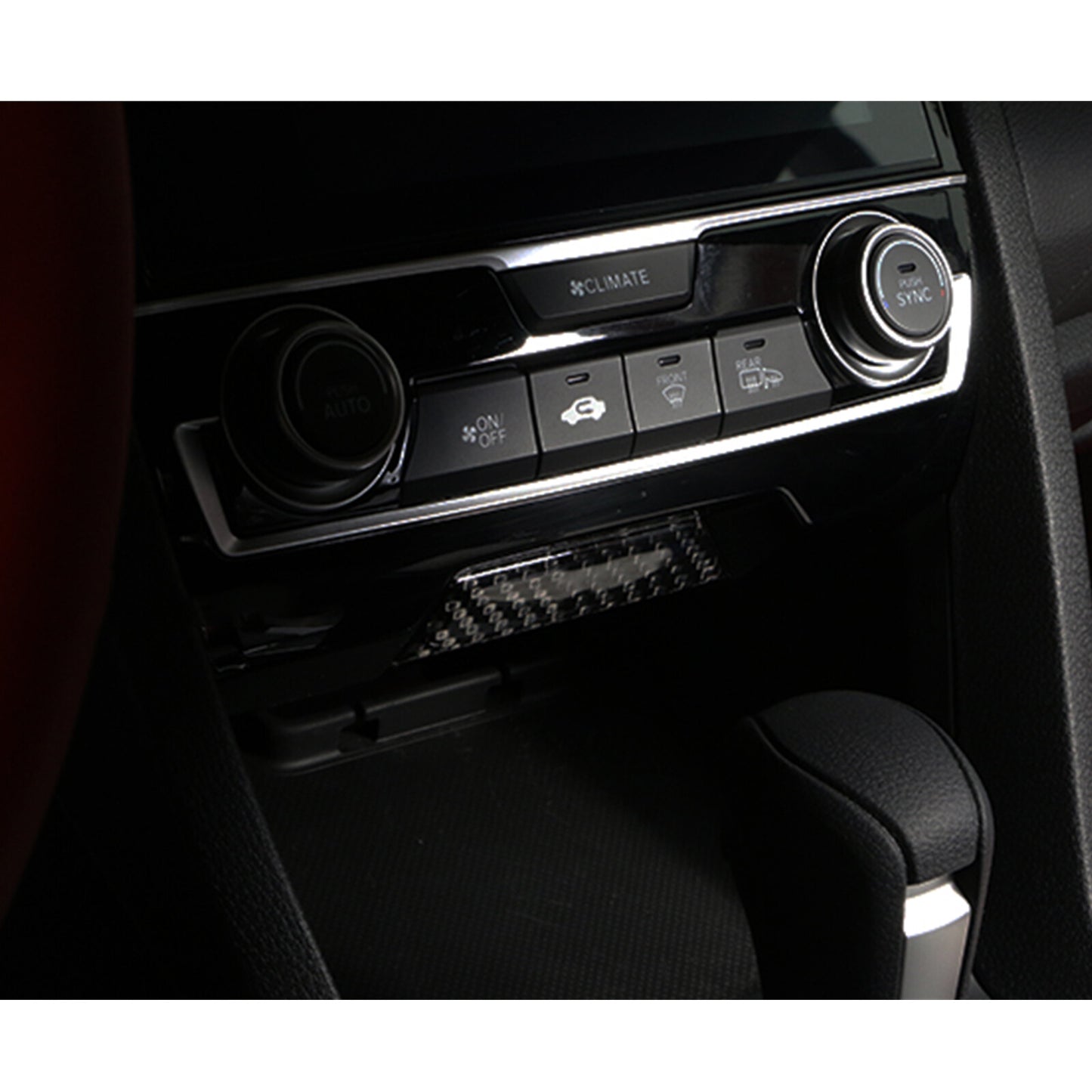 Carbon Fiber Center Console Storage Box Cover Trim [for Honda Civic 2016-21]