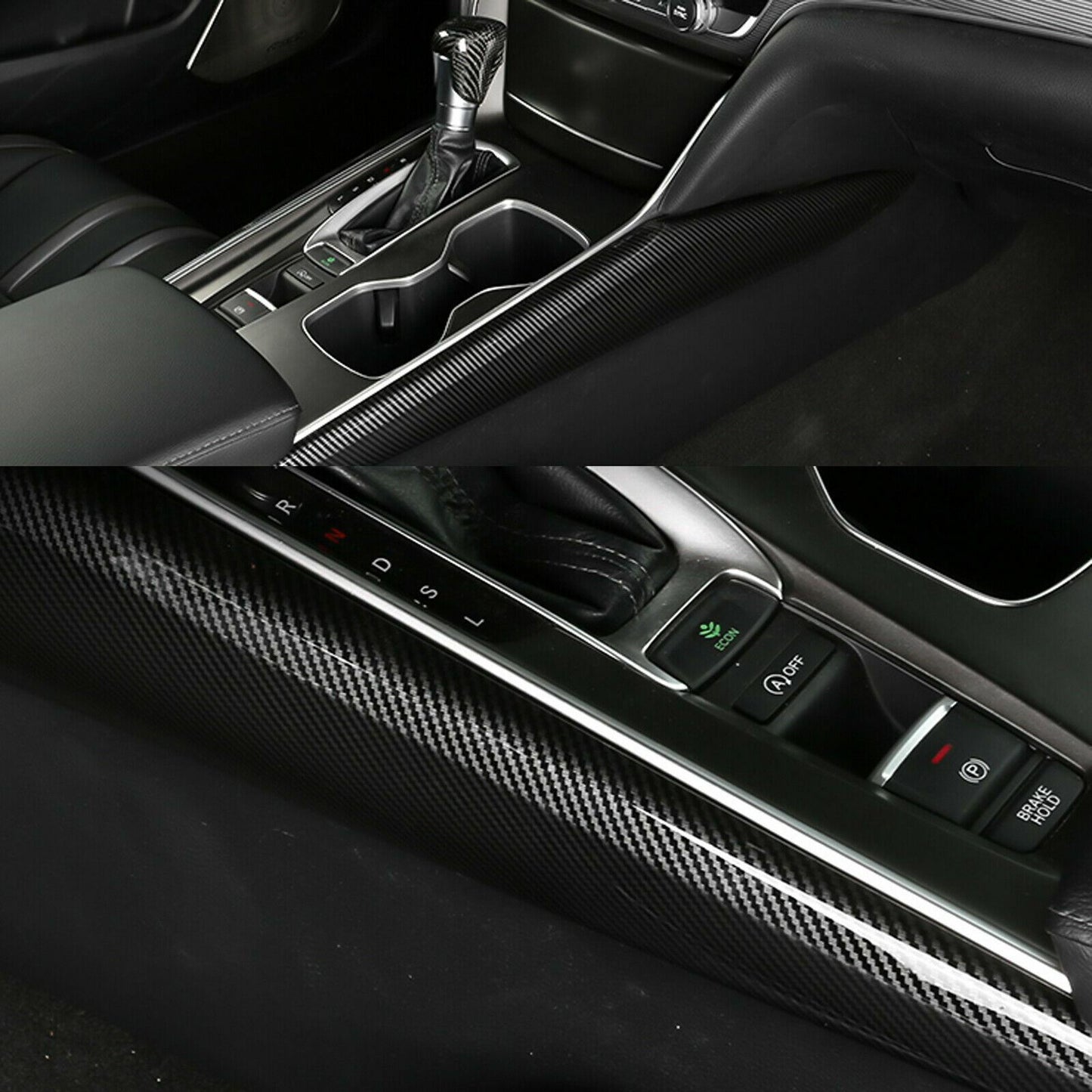 Carbon Fiber Style Center Console Side Cover [for 2018-22 Honda Accord]
