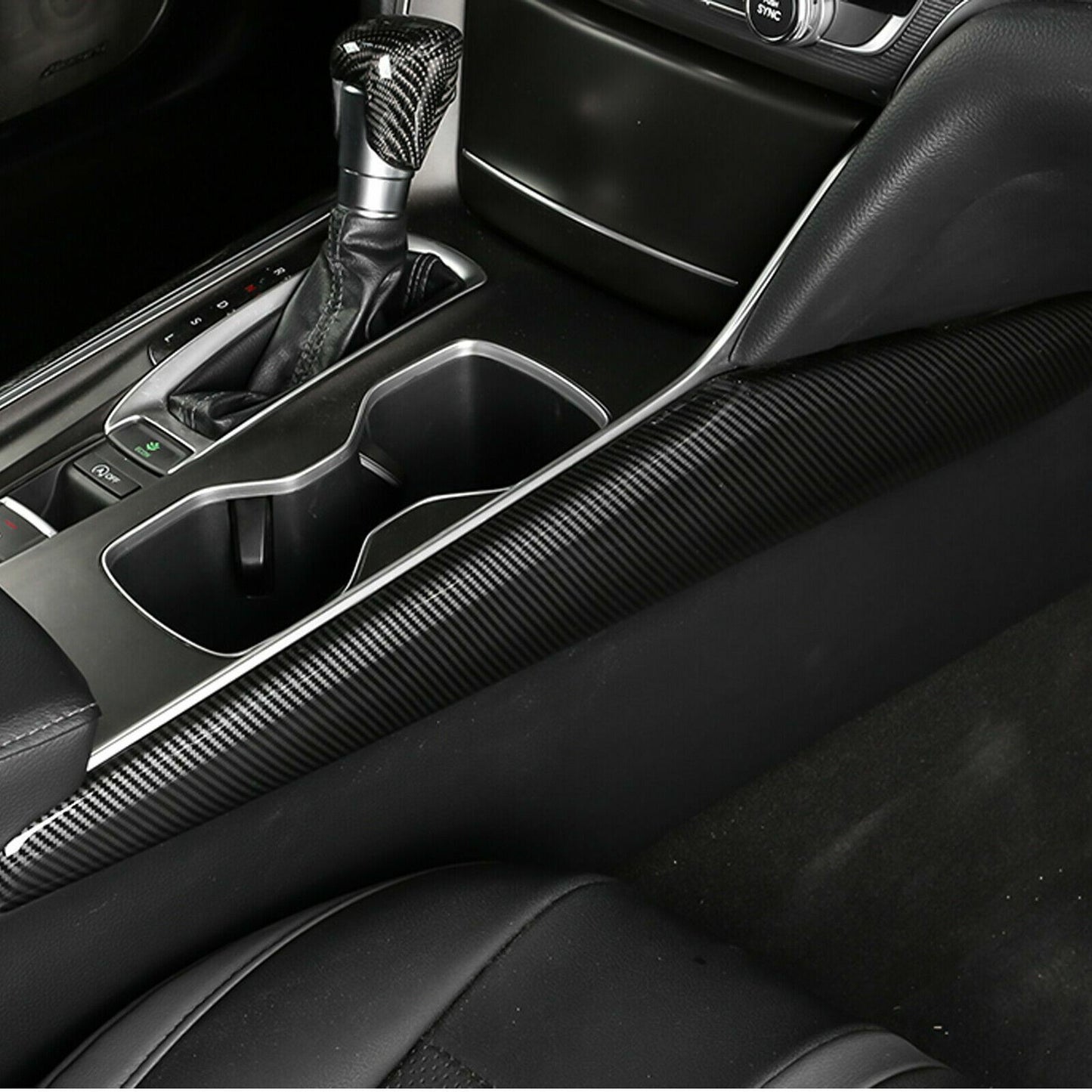 Carbon Fiber Style Center Console Side Cover [for 2018-22 Honda Accord]