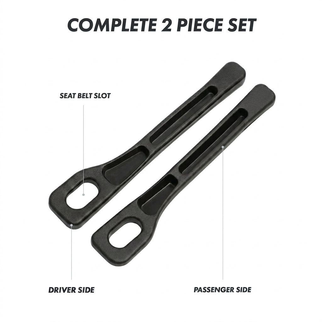 Front product shot of black driver and passenger side seat gap fillers for 2016-2026 Honda Civic