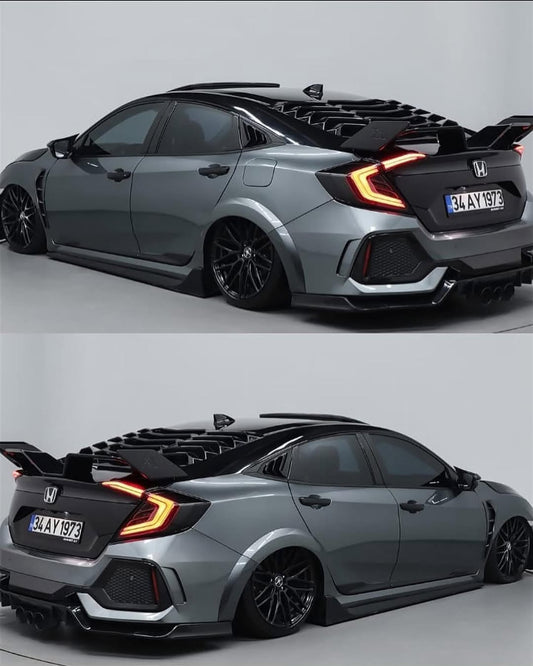 Type R Style V1 Front + Rear Bumper for 2016-2021 Honda Civic Sedan