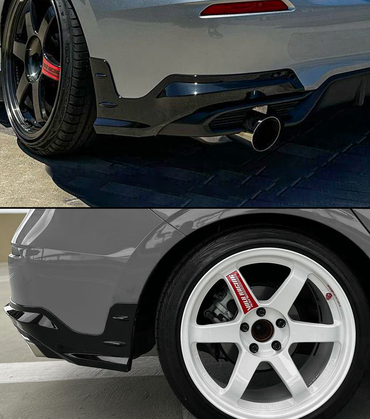 MUG Style Rear Bumper Apron Spats for 2022-24 Honda Civic 11th Gen Hatchback