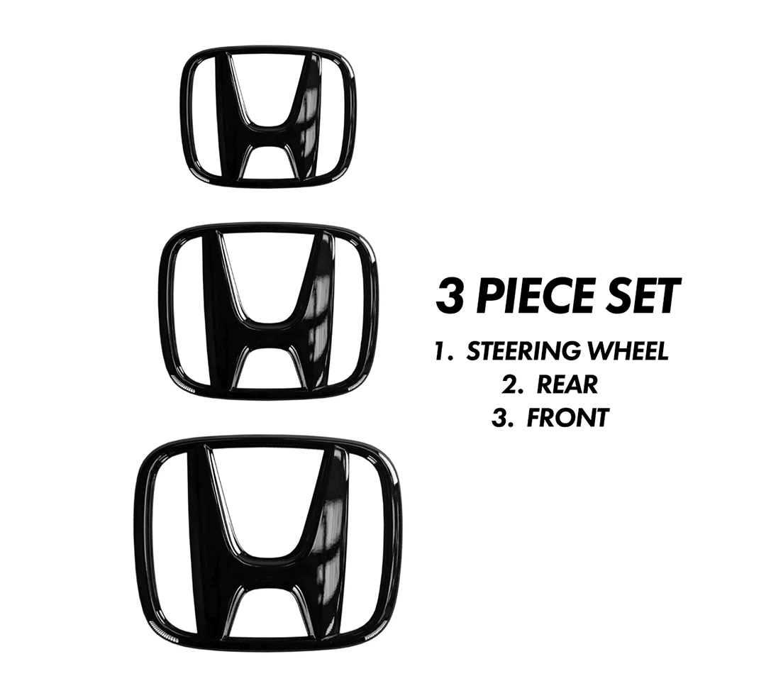 Gloss Black Emblem Set [for 2022-2025 Honda Civic]