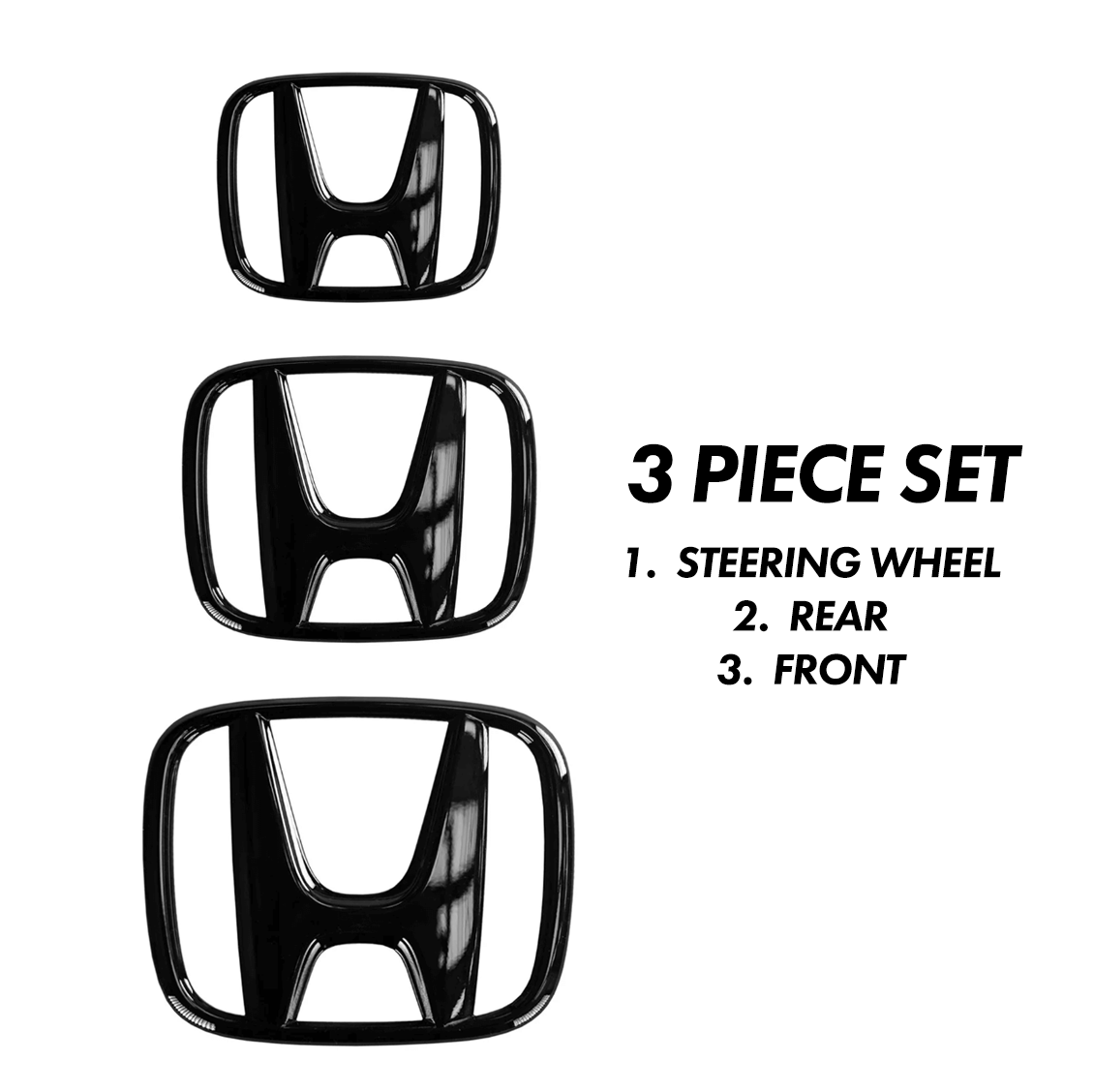 Gloss Black Emblem Set [for 2016-2021 Honda Civic]