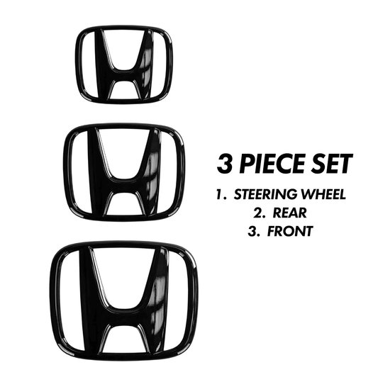 Gloss Black Emblem Set [for 2016-2021 Honda Civic]