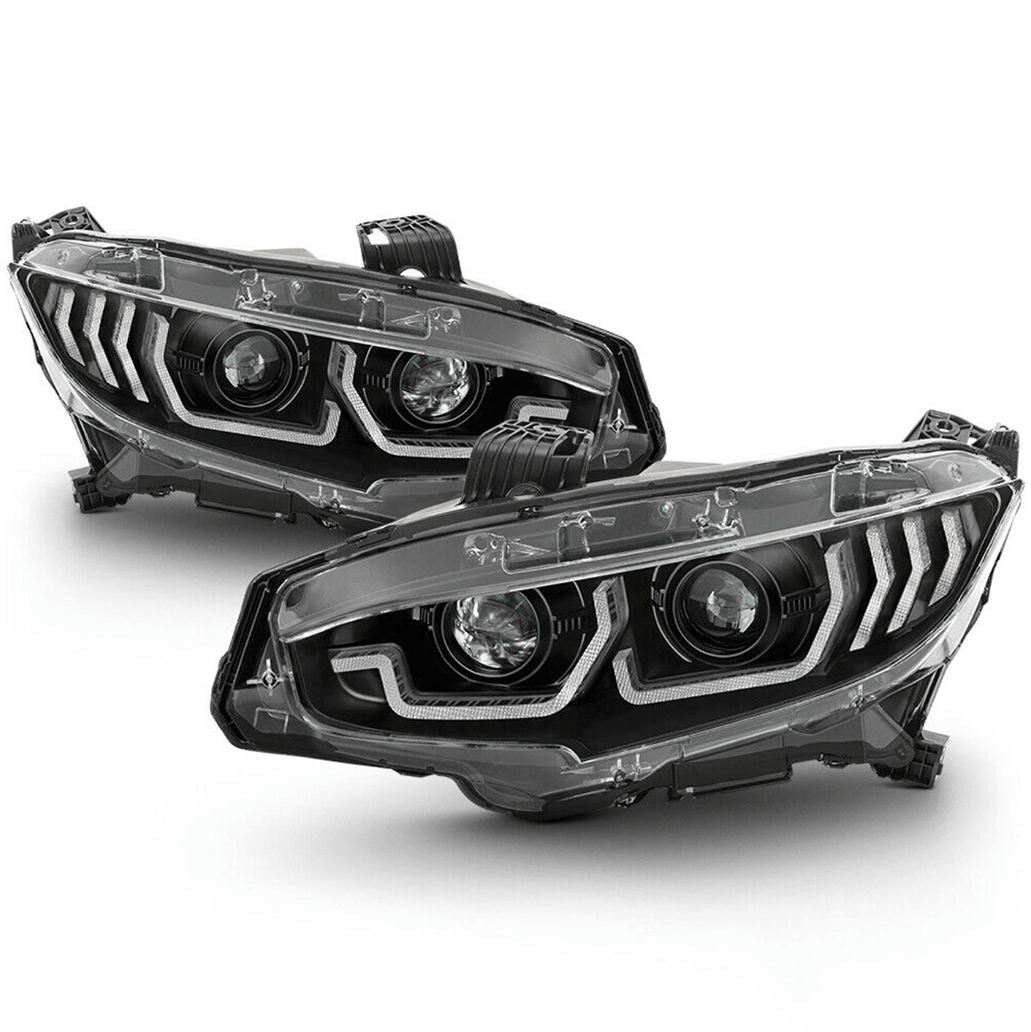 Sequential LED headlights with full turn signal rings. (9)