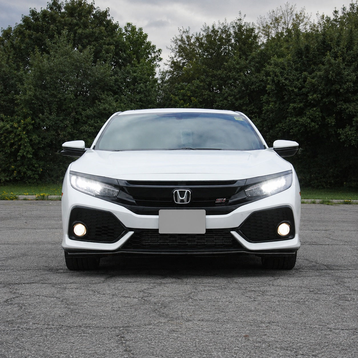 HFP Style Matte Black Front Bumper Lip Splitter [for 2017–2021 Honda Civic]