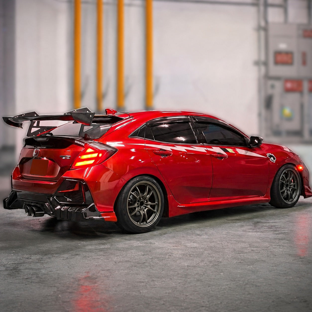Mugen Style Rear Diffuser Corner Garnish V2 [for 2017–2021 Honda Civic]