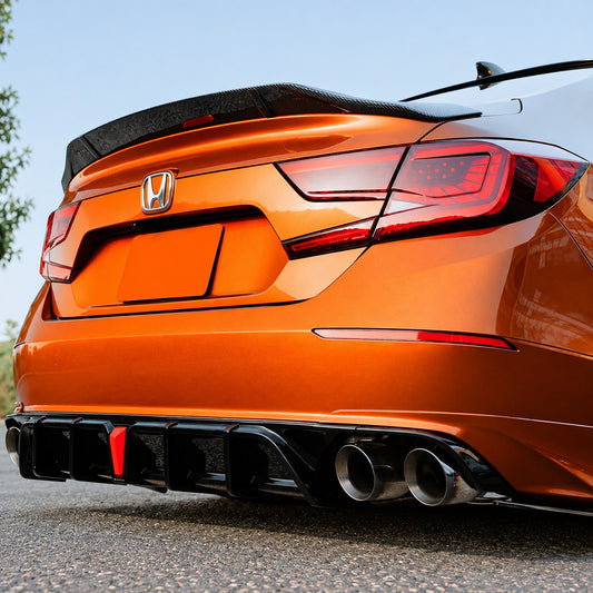 Carbon fiber duckbill trunk spoiler with R style HighKick design for Honda Accord (1)