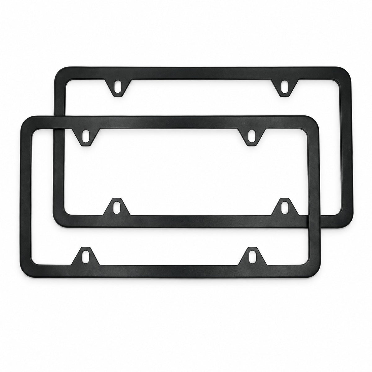 Black stainless steel license plate frame with screw caps (1)