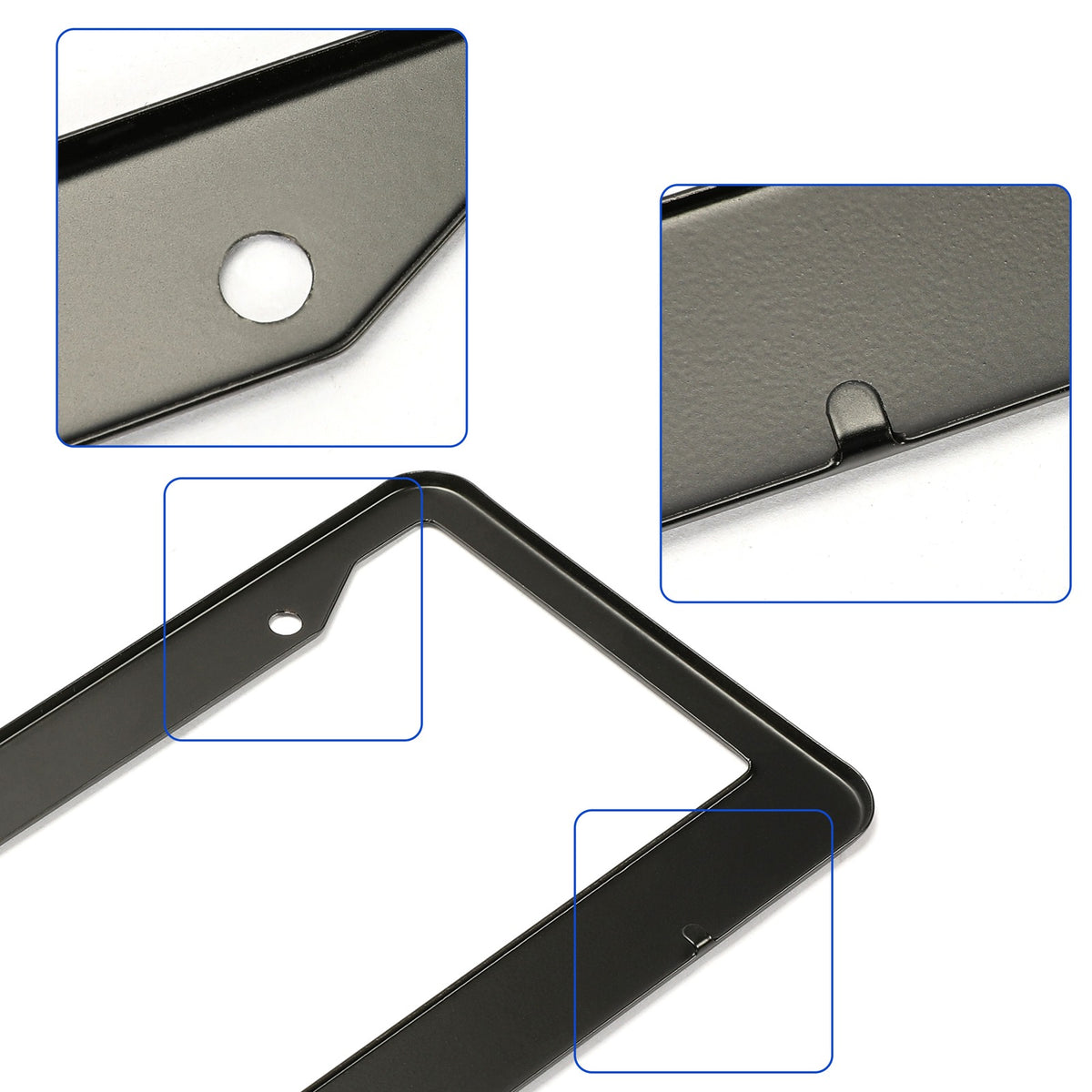 Pair of black stainless steel license plate frames (6)