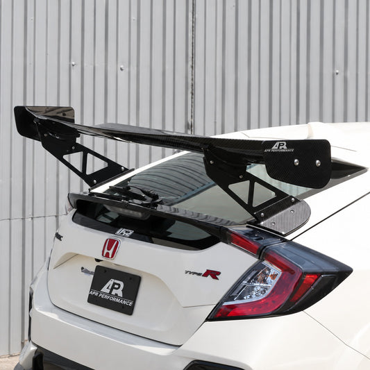 APR Performance GTC-300 67-inch carbon fiber adjustable wing mounted on 2017-2021 Honda Civic Type-R (1)