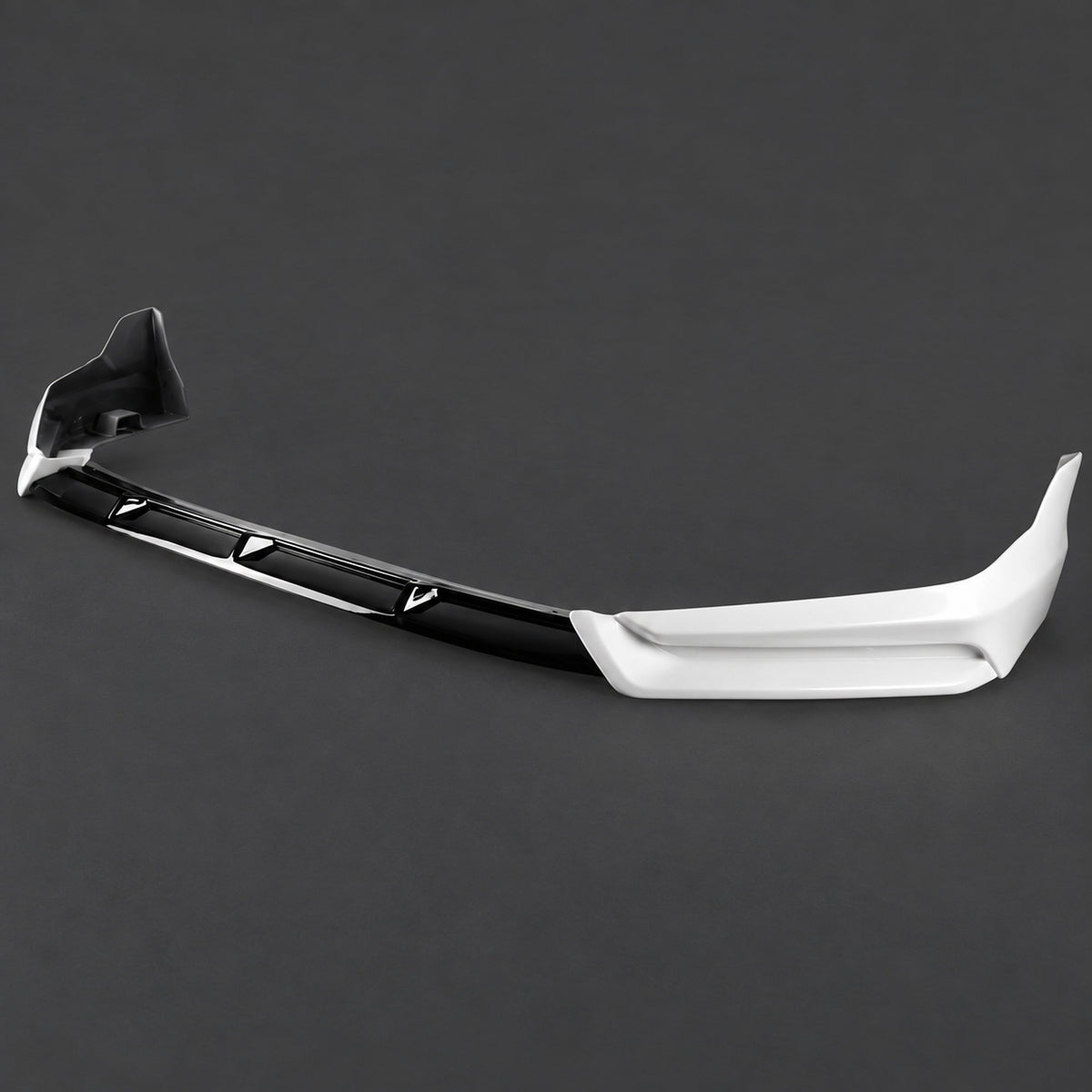 Front Bumper Lip Splitter Kit Pearl White & Gloss Black [for 2022-2024 Honda Civic]