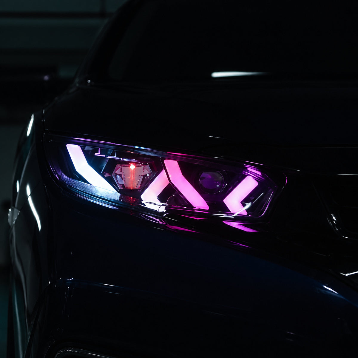 RGB sequential headlights with Lambo-style design installed on 2016-2021 Honda Civic (4)