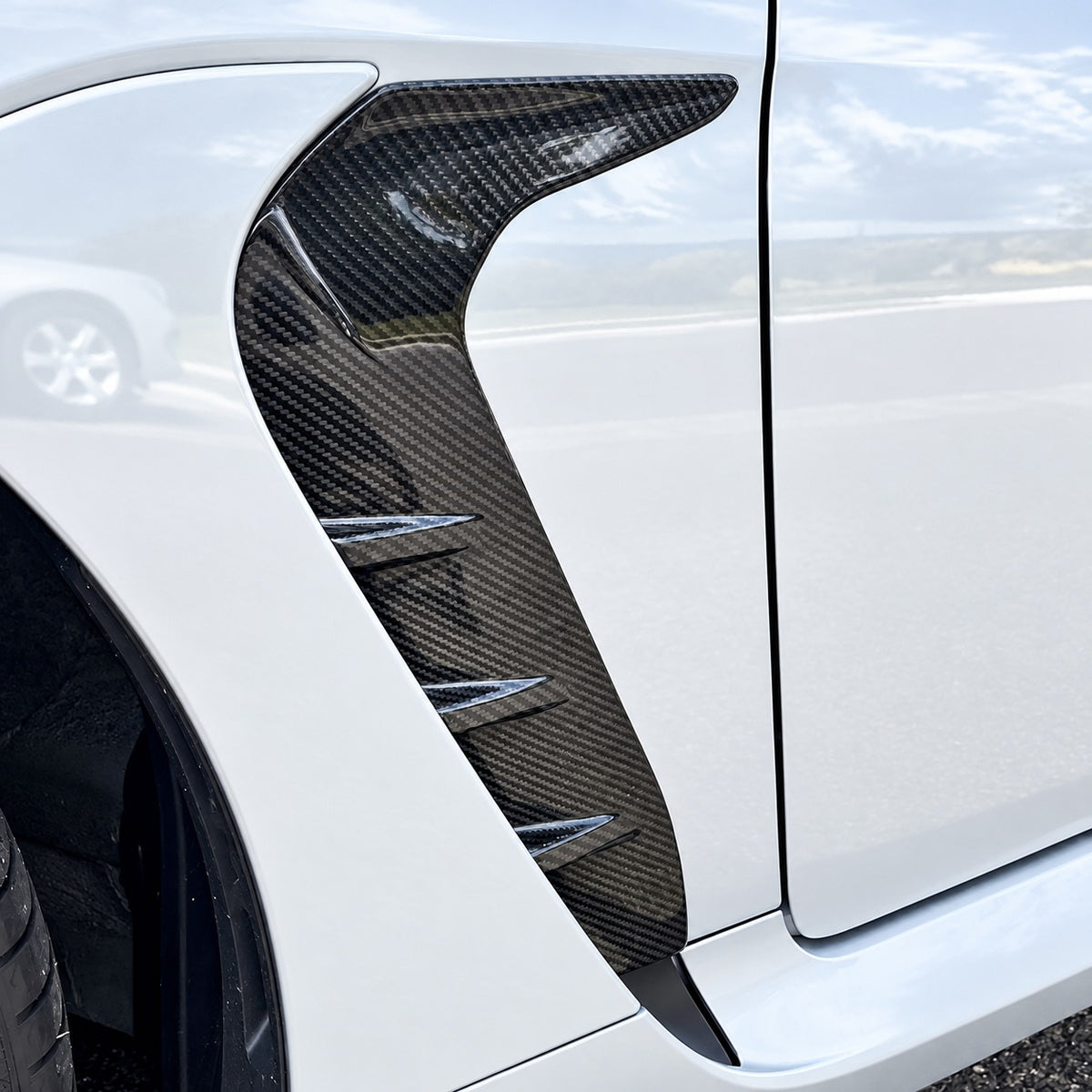 Pair of real carbon fiber front fender side vent garnish covers for Toyota GR86 (2)