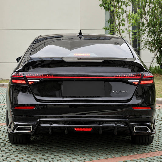 Glossy black V3 trunk spoiler mounted on 2023-26 Honda Accord (1)