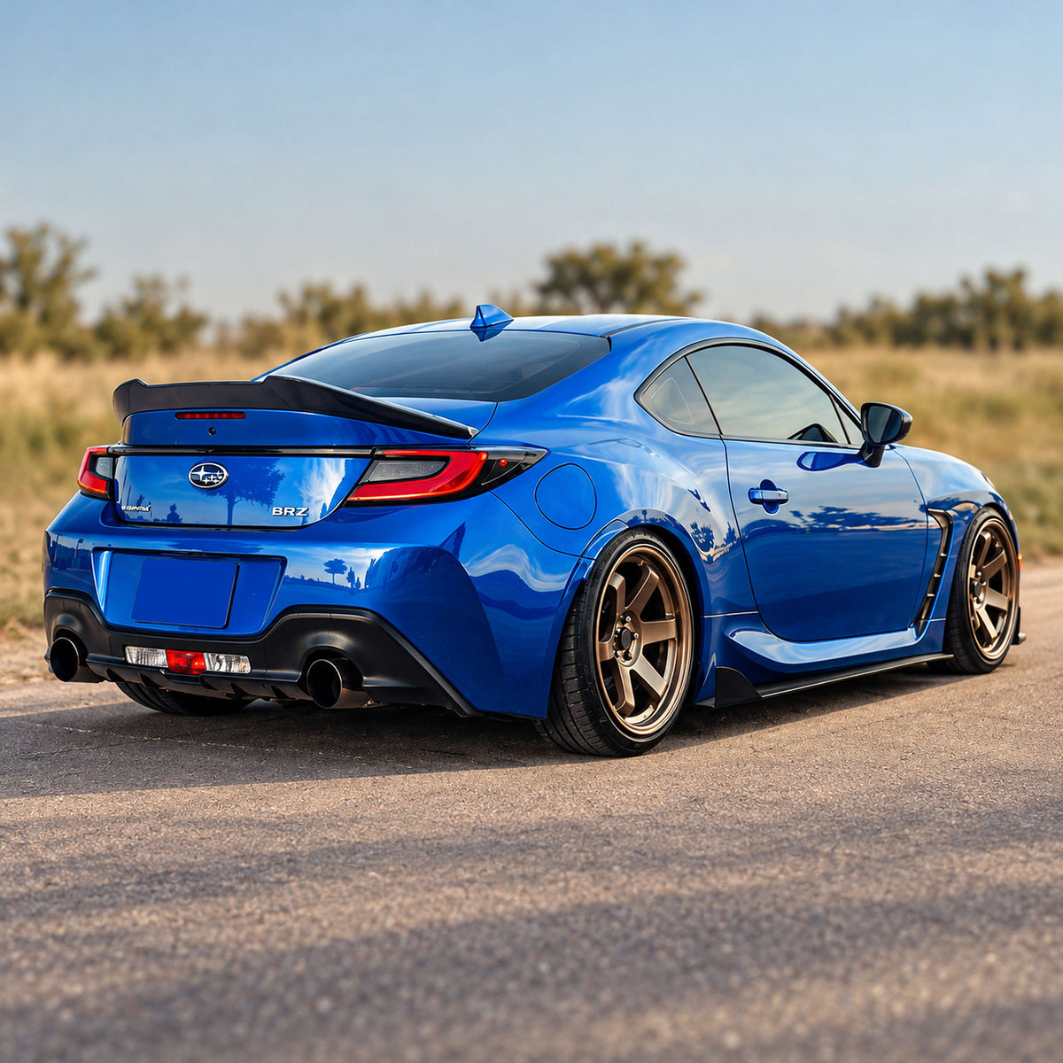 Gloss black V-style trunk spoiler mounted on Toyota GR86 (2)