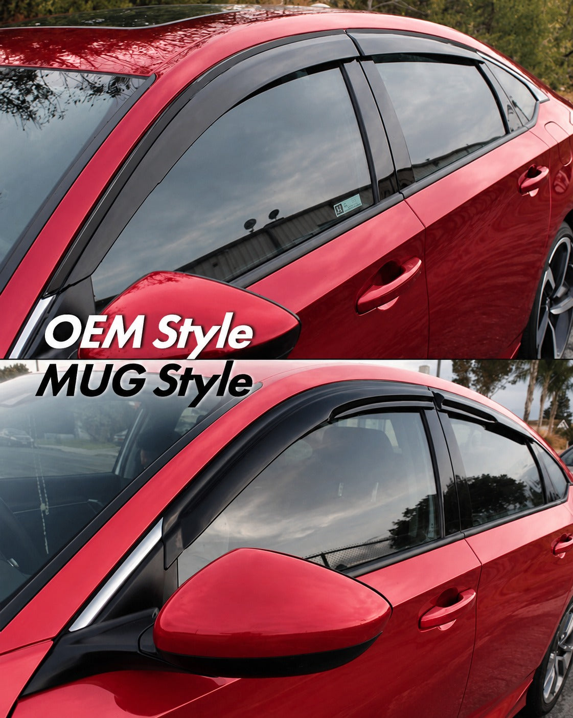 Smoked window visors installed on 2018-2022 Honda Accord sedan, front and rear sides (1)