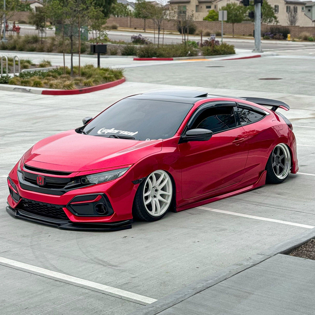 Smoked window visors installed on 2016-2021 Honda Civic sedan (5)