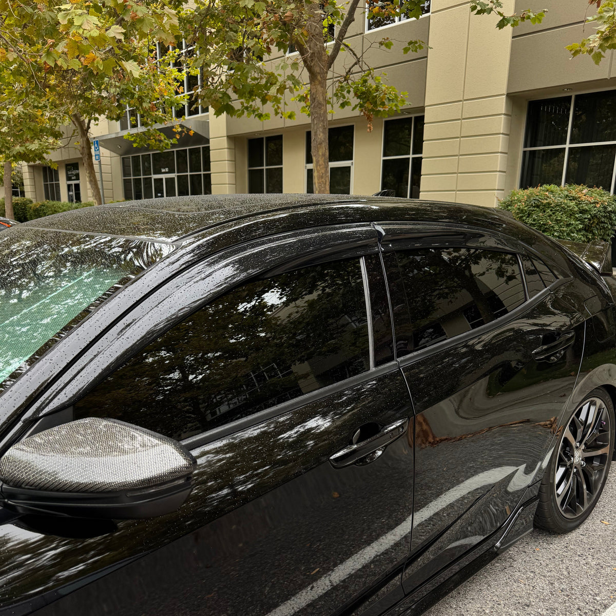 Smoked window visors installed on 2016-2021 Honda Civic sedan (15)