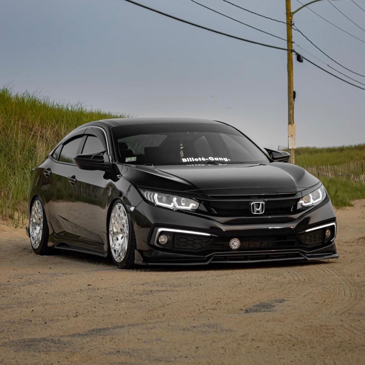 Smoked window visors installed on 2016-2021 Honda Civic sedan (9)